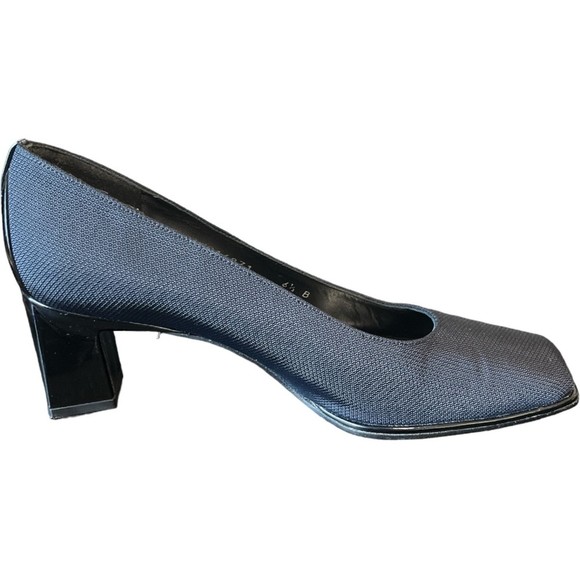 Stuart Weitzman VI Classy Black Cordine Pumps Heels Fabric Patent Leather 6.5 - Picture 5 of 8